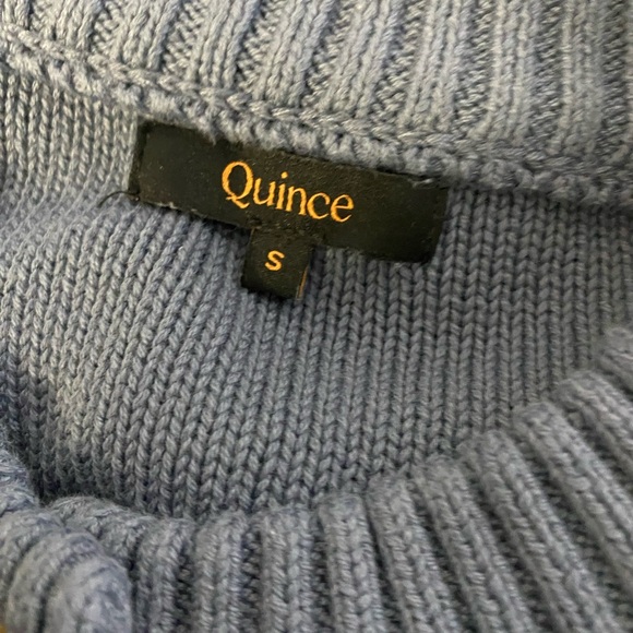 Quince Blue Button-Up Cardigan 100% Organic Cotton Cropped Cardigan - Picture 5 of 10